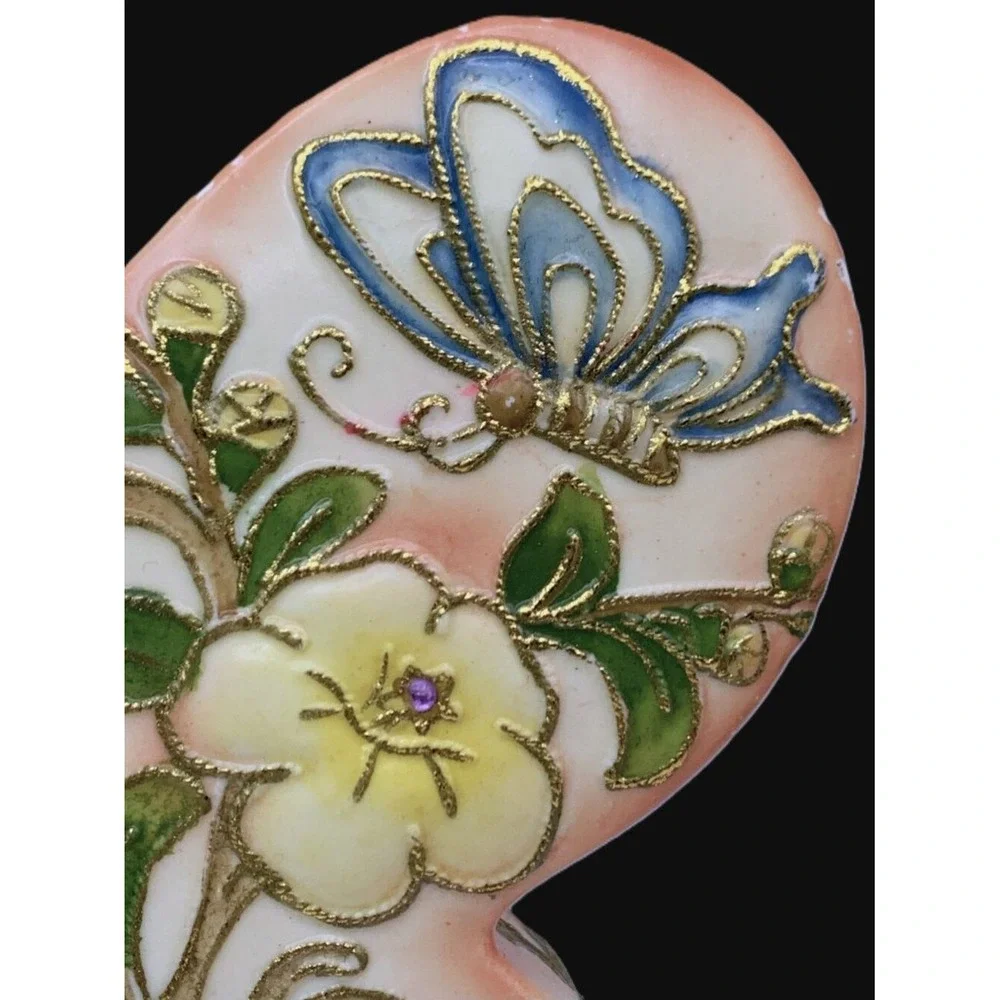 1915 Butterfly Shape‎ Nippon Gold Cloisonne Enameled Jewelry Trinket Box